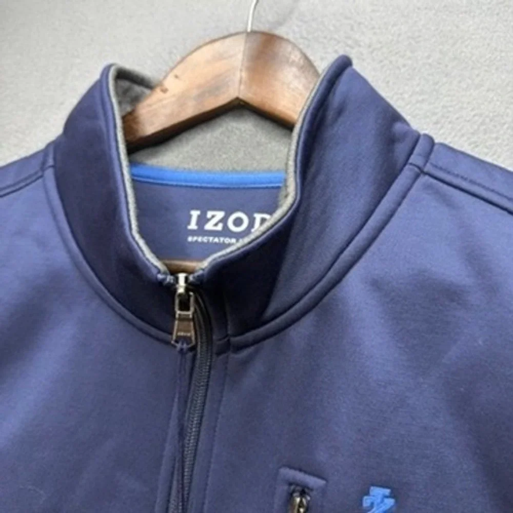 IZOD Spectator Fleece Full Zip Vest Outerwear Big & Tall Mens L Tall Blue NWT